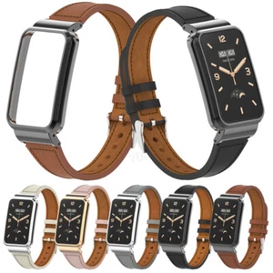 Leder Armband Uhrenarmband Für Xiaomi Mi Band 7 Pro Ersatzband+Metall Case 2IN 1 - Bild 1 von 45