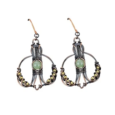 Женский день сделка меди пренит драгоценный камень мать висячие богемные серьги ювелирные изделия - Изображение 1 из 4