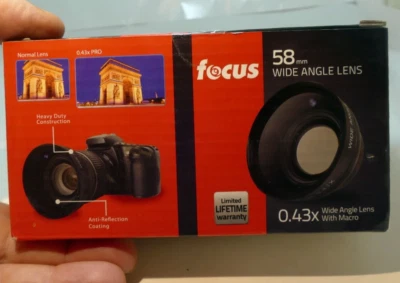 Focus HD  0.43X & 2.2X Tele AUX Wide angle 58mm Lens for 18-55mm IS EF - Image 1 of 4