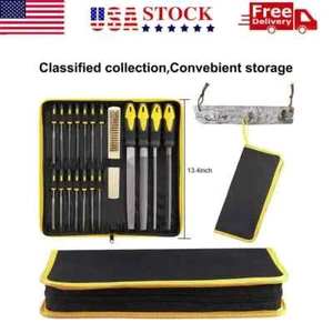 19PCs Metal File Set, 14 Needle Files with Carry Case for Metalwork Metal Files - Picture 1 of 6