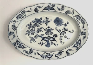 Blue Danube Blue Onion 12” X 9” Tray Serving Oval Platter Plate Made in Japan - Picture 1 of 7