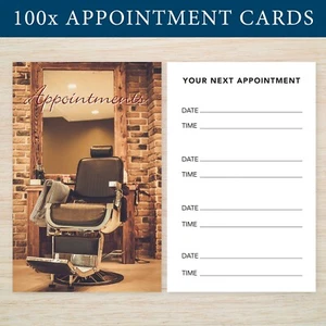 100 x Tarjetas de Cita Barbería Tienda Caballero Peluquería Acicalamiento Freepost - Imagen 1 de 8