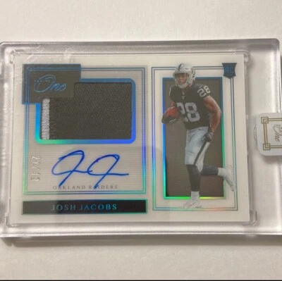 2019 Panini One Blue #114 Josh Jacobs JSY 21/49 - Image 1 of 3