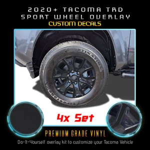For 2020-2021 Tacoma TRD Sport Wheel Rims Overlay Wrap Decals - Flat Matte Vinyl - Picture 1 of 18