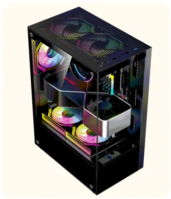 Glas Tower Gaming Pc Gehäuse USB 3.0 ATX ,M-ATX,Mini-ITX Glasscheibe  --QJF - Bild 1 von 4