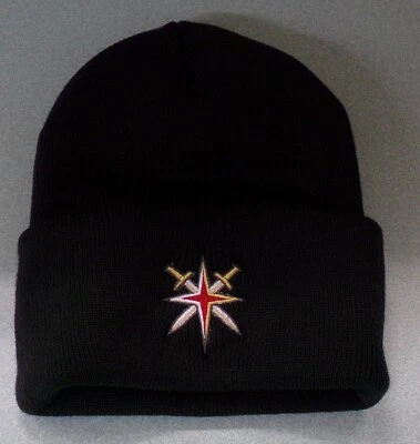 Vegas Golden Knights NHL 曲棍球次要标志刺绣针织无檐帽新品 — 第 1/3 张图片