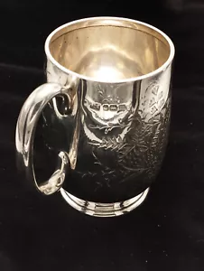 Antiker Taufbecher Edwardian 1904 Sterlingsilber ästhetisches Design graviert - Bild 1 von 10