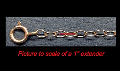 Cable 14k 2mm Oro Rosa Sólido 5mm Cierre de Anillo de Resorte 2" Extensor de Cadena Seguridad EE. UU. Foto 1 de 4