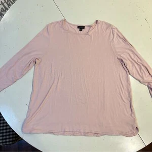 Haut fluide rose manches longues J.Jill Wearever taille L capsule douce et confortable agrafe - Photo 1/7