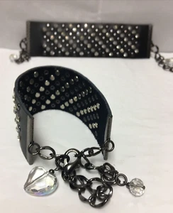 Schwarz Herz Nieten Glitzer Stiefel Schmuck Riemen Neu ohne Etikett! STIEFEL BLING! Yellowstone - Bild 1 von 9