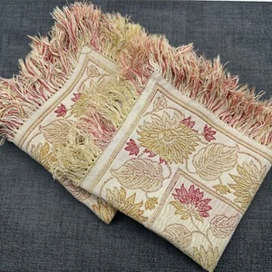 Servilletas con flecos vintage hoja diseño floral tapete jacquard amarillo rojo 11 x 10,25 - Imagen 1 de 11
