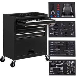 AREBOS Carro de Herramientas Carro de Taller con 4 Cajones inkl. Tools - Imagen 1 de 12