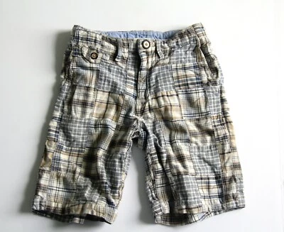 GAP Kids Boy's 7 Regular Plaid Check Patchwork Shorts Adjustable Waist Preppy - Image 1 of 4