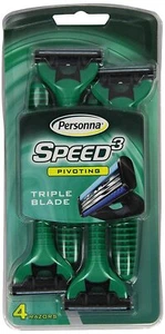 Personna Speed 3 Pivoting Razor Blades with Triple Blade Smooth Glide 4 Counts - Picture 1 of 4