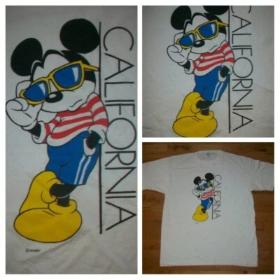 vintage Mickey Mouse Joe Cool California t shirt 50/50 disney velva sheen tag - Image 1 of 4