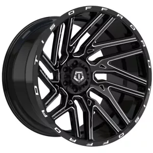 (1) One 20x12 TIS 554BM Black Milled Rims Wheels Fit 6 lug Chevy GMC F150 Sale - Picture 1 of 2