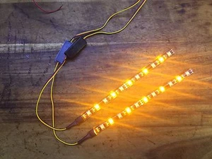 2x 8" WHITE AMBER SWITCHBACK LED Strip Bar DAYTIME RUNNING LIGHT & TURN SIGNAL - Picture 1 of 5