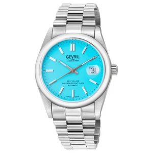 Gevril West Village Herrenuhr Automatik Schweizer Uhrwerk 48931B Edelstahl blau - Bild 1 von 3