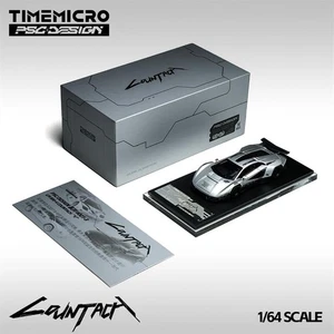 Coche modelo Time Micro × PSC DESIGN 1:64 Countach "V" plateado fundido a presión - Imagen 1 de 4