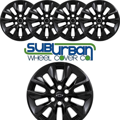 👀 2018-2025 Chevrolet Silverado 1500 # IMP-454BLK 20" BLACK Wheel Skins SET/4 ✅ - Image 1 of 4