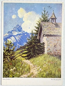 Postal alemana 1959 - Otto Pichler "Die Bergkapelle" arte capilla alpina Hamburgo - Imagen 1 de 4