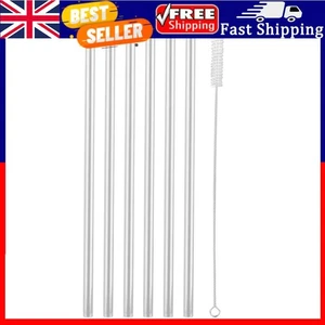 6 pajitas largas con limpiador de pajitas pajita transparente para taza Stanley 20/30/40 oz - Imagen 1 de 8