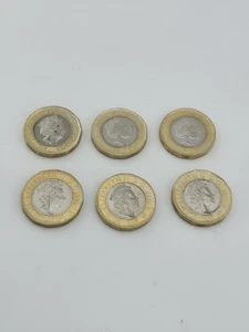 Moneda de una libra (1) de la reina Isabel II 2016/Reino Unido con micrograbado lote de 6 - Imagen 1 de 2