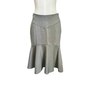 Apostrophe Vintage Pinstripe Mermaid Skirt Womens Preppy Gray Career Size S-M - Picture 1 of 7