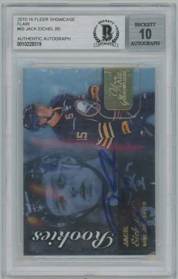 2015 Fleer Showcase Flair - Jack Eichel AUTOGRAPH - BGS Auto 10 - AUTO - Image 1 of 2
