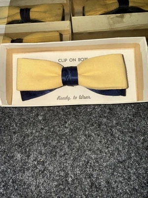 Vintage Clip-on Yellow And Blue Bow tie - Image 1 of 4