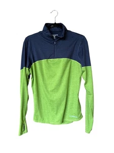 Brooks Women's Equilibrium 1/2 Zip Pullover Size M Blue Green Long Sleeve - Picture 1 of 6