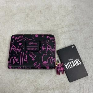 Portafoglio Loungefly Disney Villains Crudelia Graffiti Zip Around Esclusivo EE, Nuovo con etichette - Foto 1 di 5