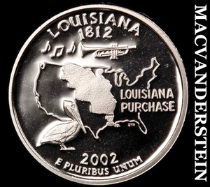 2002-S Silver Louisiana State Quarter - Choice Gem Proof Lustrous #F2610 - Picture 1 of 2