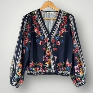 MiAmi Wrap Top Blouse Shirt Size L - Picture 1 of 10