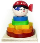 Holzspielzeug Stapelturm Pirat BxLxH 90x90x105mm NEU Puzzle Spielbrett