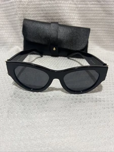 Yves Saint Laurent 53 20-145 Black Cat Eye Women's Sunglasses - Picture 1 of 6