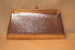 VINTAGE Handbag Clutch BELL PURSES of Calif. Gold * Authentic Vintage - Picture 1 of 6