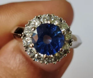 AAA+++ 22.70 Ct. Blue Tanzanite Ring Engagement Ring 925 Sterling Silver Gift - Picture 1 of 8