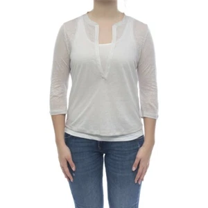 Majestic Filatures T-Shirt Top Blouse Linen 3/4 Sleeve Size 3 UK 14-16 RRP £80 - Picture 1 of 9