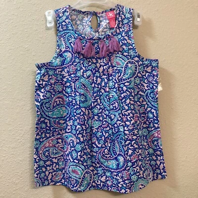 Top de cachemira sin mangas con borla J. Khaki para niñas talla mediana azul Cottagecore Foto 1 de 4