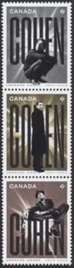 Canada 2019 #3195a,b,c mnh - COHEN - Singer - Strip of 3 "P" stamps from MS - Bild 1 von 1