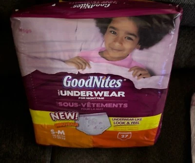 Винтажное нижнее белье для девочек Goodnites подтягивания размер S-M 38-65 фунтов ~ - Изображение 1 из 4