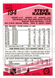1989-90 O-Pee-Chee Tembec Test #194 Steve Kasper