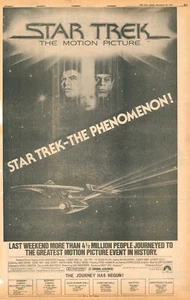 Star Trek Original Film Advert December 14 1979. Very rare full size Ad B40 - Picture 1 of 1