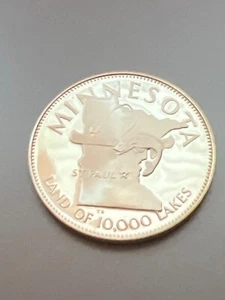 Franklin Mint State of Union Sterling Silver Minnesota Commemorative Coin Lakes - Picture 1 of 2