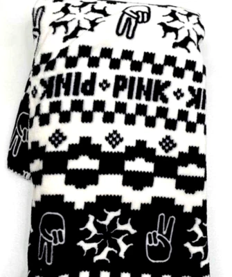 PINK by VICTORIA'S SECRET Blanket 50 x 60 Sherpa PEACE DOGS TRIBAL *FAST SHIP* - Image 1 of 4