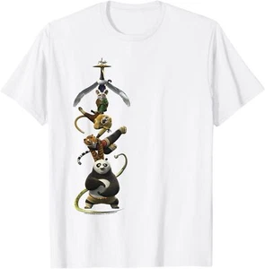 Kung Fu Panda Po And The Furious Five Stack Portrait T-Shirt Hoodie - Picture 1 of 9