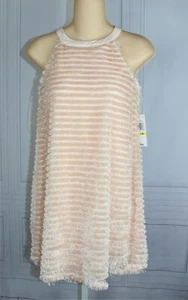NUEVO CON ETIQUETAS GB Vestido Rosa Rubor Flecos Sin Mangas Forrado Talla Mediana $54 ¡HERMOSO!! - Imagen 1 de 5