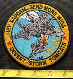 U.S. NAVY F-14 Tomcat Operation Desert Storm Iron On Collectors Patch - Picture 1 of 4