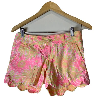 Pantalones Cortos Lilly Pulitzer Buttercup Rosa Floral Talla 00 Dobladillo Vieira Foto 1 de 4